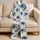 Blue Coastal Coconut Palms For Tropical Vacation Lounging And Beach Getaways Women Satin Pajamas Set - 5