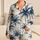 Blue Coastal Coconut Palms For Tropical Vacation Lounging And Beach Getaways Women Satin Pajamas Set - 1