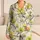 Chartreuse Magnolia Floral Botanical East Asian Style For Relaxed Lounging And Cozy Nights Satin Pajamas Set - 1