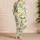 Chartreuse Magnolia Floral Botanical East Asian Style For Relaxed Lounging And Cozy Nights Satin Pajamas Set - 4