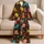 Colorful Cat And Fish Motif Lounge Style For Cozy Nights, Sleepovers And Weekends Satin Pajamas Set - 5