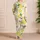 Fresh Lemon Slices and Green Leaves for Bright Summer Vacation Travel Style for Women Satin Pajamas Set - 4