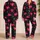 Raspberry Pink Hearts and Silver Stars for Cozy Nights, Date Nights, and Lounging Satin Pajamas Set - 2
