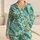 Mint Green Tropical Palm Fronds for Beach Vacations and Resort Lounging, Women, Plus Size Satin Pajamas Set - 1