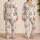 Cute Cat Faces and Paw Icons for Cozy Lounging, Relaxed Home Comfort, Cat Lovers Satin Pajamas Set - 2