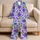 Purple Floral Lavender Botanical Blooms for Relaxed Summer Lounging and Weekend Wear Satin Pajamas Set - 5