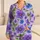 Purple Floral Lavender Botanical Blooms for Relaxed Summer Lounging and Weekend Wear Satin Pajamas Set - 1