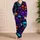 Colorful Halloween Skull Maple Leaf Motifs for Cozy Loungewear and Festive Gifts Satin Pajamas Set - 4
