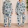 Ocean Fish Starfish Seashells Tropical Leaves Coastal Resort Style Gift For Beach Lovers Satin Pajamas Set - 2