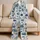 Ocean Fish Starfish Seashells Tropical Leaves Coastal Resort Style Gift For Beach Lovers Satin Pajamas Set - 5