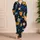 Colorful Geometric Cat Faces for Cozy Lounging and Gift Giving, Women's Casual Style Satin Pajamas Set - 4