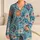 Aqua Floral Paisley Lounge Style For Relaxed Weekends And Cozy Everyday Comfort At Home Satin Pajamas Set - E8BYNNNU68
