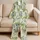 Tropical Botanical Fruit Garden with Teal Pods for Vacation Travel Lounge Style Women Satin Pajamas Set - 5