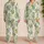 Tropical Botanical Fruit Garden with Teal Pods for Vacation Travel Lounge Style Women Satin Pajamas Set - 2
