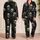 Gothic Skull Smoke Motifs for Dark Lounge Style, Halloween Gifting, and Skull Lovers Satin Pajamas Set - 2