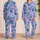 Teal Blue Palm Fronds on Lavender Tropical Beach Vacation Lounge Style for Women Satin Pajamas Set - 2