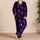 Purple Skull Motif for Halloween Lounging, Cozy Nights, and Alternative Gift Giving Satin Pajamas Set - 4