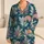 Tropical Botanical Leaves, Vintage Color Block Style for Summer Lounging, Casual Women Satin Pajamas Set - 1