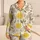 Lemon Floral Botanical Citrus Motifs for Summer Vacations, Travel, and Garden Lovers Satin Pajamas Set - 1