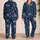Blue-Gray Cats And Floral Botanicals For Cozy Lounging, Cute Forest-Inspired Gift Satin Pajamas Set - 2