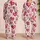 Pink Heart Wide Leg Bottoms For Summer Sleep, Travel And Casual Plus Size Lounge Style Satin Pajamas Set - 2