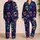 Sugar Skull Midnight Navy Halloween Lounge Style For Women Teens Adults And Gifts Satin Pajamas Set - 2