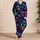 Sugar Skull Midnight Navy Halloween Lounge Style For Women Teens Adults And Gifts Satin Pajamas Set - 4