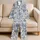 Indigo Botanical Blooms And Fan Leaves For Serene Everyday Gifting And Home Lounging Satin Pajamas Set - 5