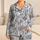 Indigo Botanical Blooms And Fan Leaves For Serene Everyday Gifting And Home Lounging Satin Pajamas Set - 1