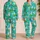 White Bunny Easter Garden Motifs for Spring Celebrations, Relaxed Comfort for Women Satin Pajamas Set - 2