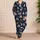 Nautical Sailboat Coral Leaf Coastal Motif for Relaxed Resort Lounging and Gifting Satin Pajamas Set - 4
