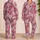 Mauve Pink Heart Color Block Style For Cozy Lounging And Romantic Gift Giving At Home Satin Pajamas Set - 2