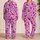 Lavender Magenta Organic Camo for Cozy Lounging and Trendy Streetwear Style Lovers Satin Pajamas Set - 2