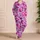 Lavender Magenta Organic Camo for Cozy Lounging and Trendy Streetwear Style Lovers Satin Pajamas Set - 4