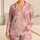 Blush Pink Palm Fronds Tropical Resort Vacation Lounge Style Beach Travel for Women Satin Pajamas Set - 1