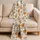 Burnt Orange Tropical Fruit And Taupe Leaf Botanical Motif For Beach Vacation Style Satin Pajamas Set - 5