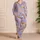 Lavender Cat Faces Graffiti Aesthetic for Playful Lounging and Cozy Home Style Lovers Satin Pajamas Set - 4