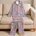 Lavender Cat Faces Graffiti Aesthetic for Playful Lounging and Cozy Home Style Lovers Satin Pajamas Set - 5