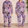 Lavender Donut Berry Treats Cozy Dessert Lounge Gift For Sweet Nighttime Moments Satin Pajamas Set - 2