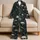Plus Size Dark Gothic Skull And Ghost Hand Night Look For Halloween Nights Women Satin Pajamas Set - 5