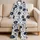 Hand-Painted Navy Wildflowers for Relaxed Summer Lounging and Sleepwear Lovers Women Satin Pajamas Set - 5