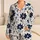 Hand-Painted Navy Wildflowers for Relaxed Summer Lounging and Sleepwear Lovers Women Satin Pajamas Set - 1