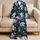 White Unicorns, Blue Flowers and Fish for Dreamy Bedtime Relaxation Gifts for Her Satin Pajamas Set - 5