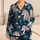White Unicorns, Blue Flowers and Fish for Dreamy Bedtime Relaxation Gifts for Her Satin Pajamas Set - 1