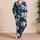 White Unicorns, Blue Flowers and Fish for Dreamy Bedtime Relaxation Gifts for Her Satin Pajamas Set - 4