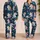 White Unicorns, Blue Flowers and Fish for Dreamy Bedtime Relaxation Gifts for Her Satin Pajamas Set - 2