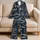 Midnight Navy Chinoiserie Garden Toile For Relaxed Evenings And Weekend Lounging Satin Pajamas Set - 5