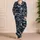 Midnight Navy Chinoiserie Garden Toile For Relaxed Evenings And Weekend Lounging Satin Pajamas Set - 4