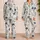 Vintage Navy Sea Stars, Seahorses And Shells For Coastal Lounging And Beach Gifts Satin Pajamas Set - 2