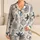 Vintage Navy Sea Stars, Seahorses And Shells For Coastal Lounging And Beach Gifts Satin Pajamas Set - 1
